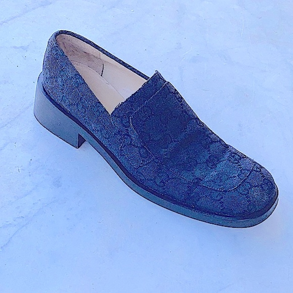 GUCCI GG WOMENS LOAFER VINTAGE BLACK MONOGRAM SIZE 5 ITALY - Picture 7 of 12